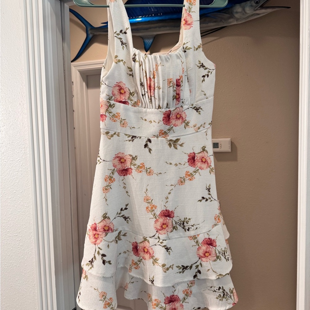 Floral White Dress